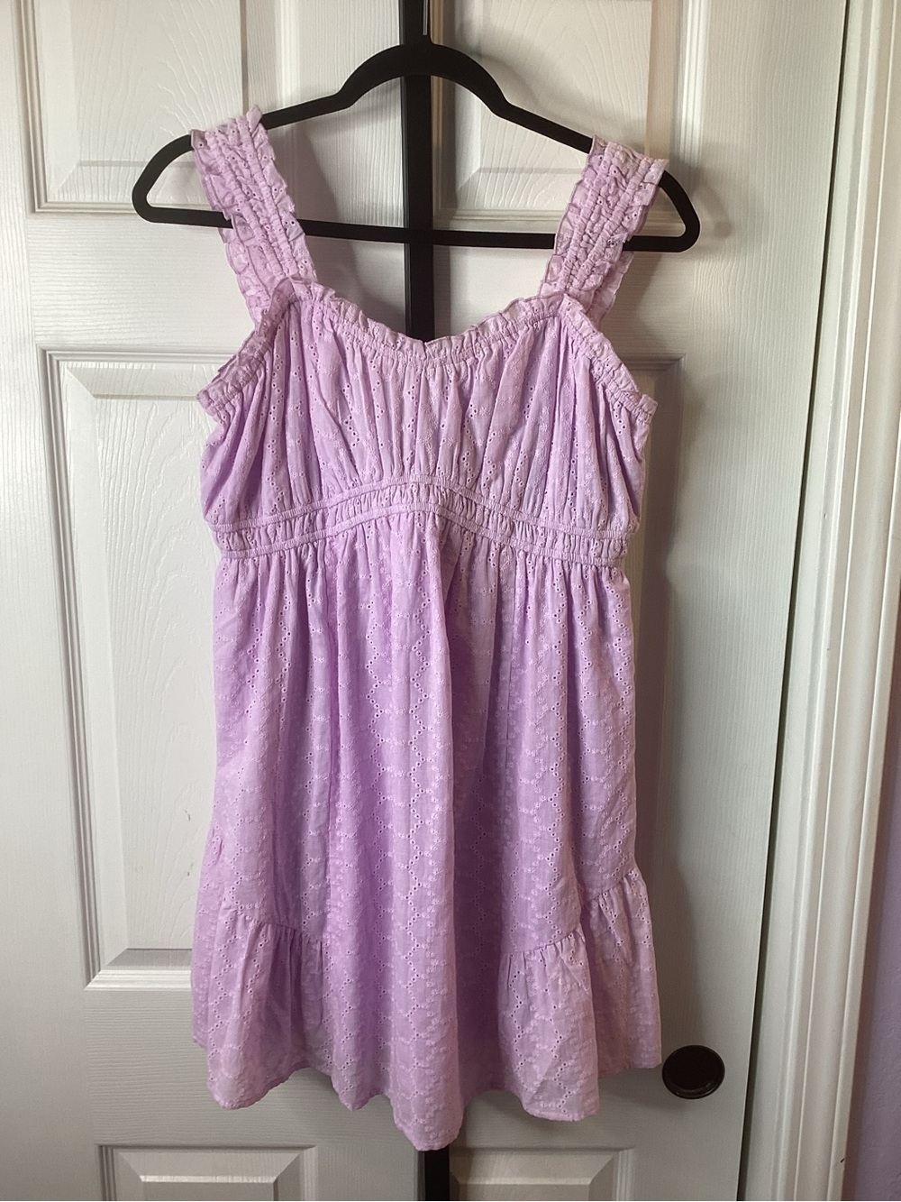 Very J Lavender Eyelet Mini Dress, size Small, NWT